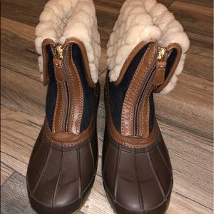 Authentic Tory Burch Fleece Duck Boots